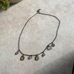 Silver and Green Necklace